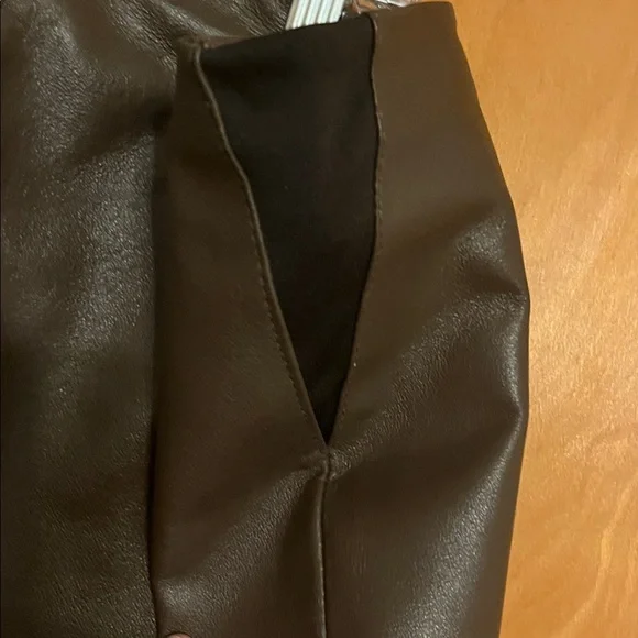 Dialogue Women's Brown Leather Pants - Picture 3 of 4